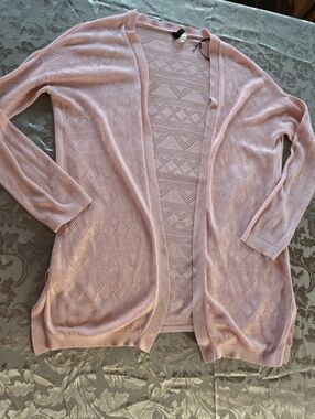 H&M Divide Pale Pink Open-Front Knit Cardigan